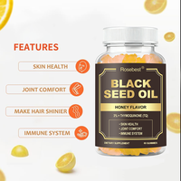 Suplemen Herbal Antioksidan Berpotensi Tinggi Vegan Halal Label Pribadi OEM, Permen Jeli Madu Minyak Habbatussauda untuk Kesehatan Kulit & Rambut