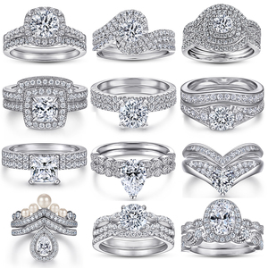 Jewelry Supplier 925 Sterling Silver No Fade Jewelry Cubic Zircon <strong>Split</strong> Shank <strong>Rings</strong> Lab Grown Diamond Engagement <strong>Ring</strong> for Women - Product Image 4