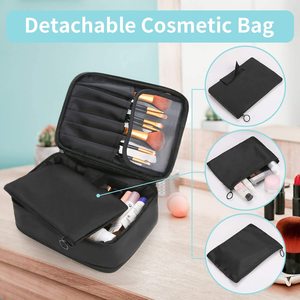 Borsa Organizer per Trucchi Professionale da <span class=keywords><strong>Viaggio</strong></span> Impermeabile Personalizzata per Donne, 2 in 1 con Portagioie e Tasca per Pennelli - Product Image 3