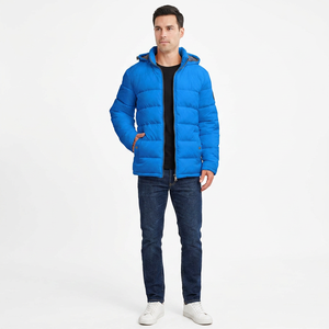 Custom Men's Winter Puffer Jacket with Breathable Quick Dry Canvas Fabric Zipper Closure Eco-Friendly Polyester/Cotton Lining - Product Image 1