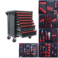 Chariot à outils roulant 420 pièces, chariot à outils multi-tiroirs avec ensemble d'outils en mousse EVA pour la réparation automobile