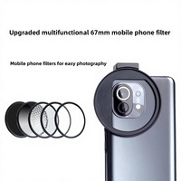 Clip de filtres multifonctionnels pour téléphone portable 67 mm pour polarisation, ND, réglable, étoile, noir, blanc, diffusion, flou doux