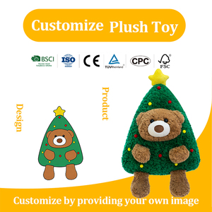 Oreiller en peluche ours en peluche de Noël super doux en coton PP, jouet anti-stress, décoration, cadeau à câliner, vente chaude, logo ODM OEM - Product Image 1