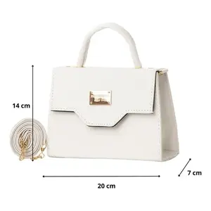 Sac bandoulière blanc Fana Lcela Leonor en PU avec fermeture éclair, tendance, imperméable, pour usage quotidien - Product Image 3