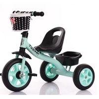 Vélo à pédales tricycle en plastique et métal, vente directe usine, pour enfants de 2 à 6 ans, avec barre de poussée unique, couleur et logo personnalisables pour garçons et filles