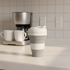 Nouvelle Tasse en Silicone Pliable de Luxe Moderne, Résistante aux Hautes Températures et à la Poussière, de Qualité Alimentaire, Anti-Fuite, Sans BPA, avec Couvercle - Product Image 4
