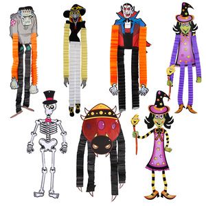 Set ornamen kertas Halloween, perlengkapan dekorasi pesta Halloween, liontin vampir, tengkorak bajak laut - Product Image 4