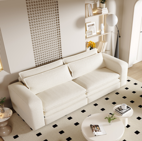 3 plazas + Peluche + Beige/Blanco