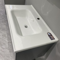 WJL Espejo Iluminado de Lujo, Mueble de Baño de Acero Inoxidable, Lavabo de Cerámica Montado en la Pared, Mueble de Baño Tradicional