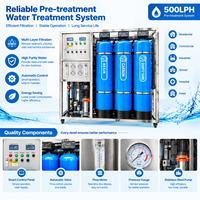 Système de filtration d'eau commercial 500 LPH – Équipement de prétraitement avec filtration au sable, au charbon et à la résine pour la production d'eau pure