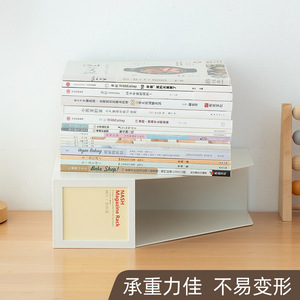 Nash Magazine Rack Plastic Desktop Book Organizer A4 Document Divider Off White Thickened Storage Shelf For Home Office Study - Product Image 3
