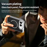 Coque de téléphone magnétique à chargement sans fil Duoing avec électroplaqué PC et film de protection intégré pour écran avant pour iPhone 18 Duo