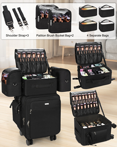 Túi đựng đồ trang điểm Relavel có bánh xe, cỡ lớn, đa năng 4 trong 1, màu đen, chuyên nghiệp, có bánh xe - Product Image 5