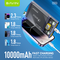 BAVIN 10000mAh Super Charge 22.5W PC002 Portable PD QC3.0 Voyage En Plein Air Cellulaire Téléphone Mobile USB Type-c Power Bank