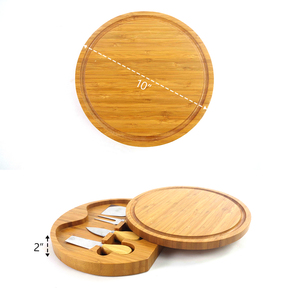 <span class=keywords><strong>Planche</strong></span> à découper ronde en bambou, plateau à <span class=keywords><strong>fromage</strong></span>, plateau à <span class=keywords><strong>charcuterie</strong></span>, plateau de <span class=keywords><strong>charcuterie</strong></span>, cuisine, <span class=keywords><strong>planche</strong></span> à découper naturelle avec un ensemble de couteaux naturels - Product Image 4