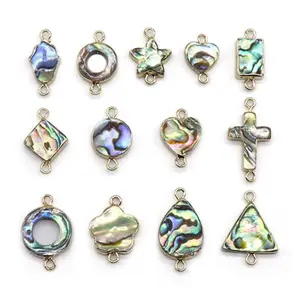 Different Style Pendant Abalone Shell Heart Star Cross Triangle Charm Bracelet Necklace