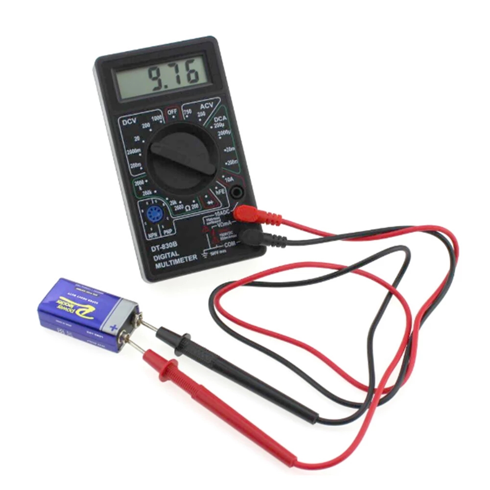 DT-830B Многофункциональный ЖК Портативный цифровой мультиметр ЖК-дисплей цифровой вольтметр Амперметр постоянной ёмкости, универсальный конденсатор мультиметр с проводами тестер