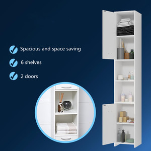 Mobiletto <span class=keywords><strong>bagno</strong></span> salvaspazio con 6 ripiani mobile <span class=keywords><strong>bagno</strong></span> 180X30X30 cm - Product Image 4
