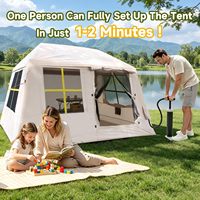 Tente gonflable adaptée à 2/3 personnes pour le camping ; la tente de camping gonflable s'installe en 2 minutes et est imperméable