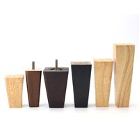 Pieds carrés en bois massif personnalisés, pieds de meubles en bois de caoutchouc pour canapé, table, chaise, tabouret, lit, base de support