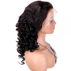 <span class=keywords><strong>Prix</strong></span> de <span class=keywords><strong>gros</strong></span> Perruques en cheveux humains brun foncé, petites, à grandes ondulations lâches, 12A SDD, naturelles, densité 210%, 13x4, frontale transparente, pré-épilée - Product Image 3