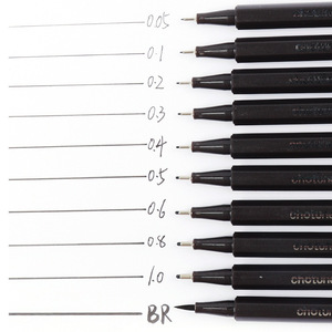 Rotulador artístico Bonvada Black de 12 tipos con punta de 0.01-1MM para dibujo gráfico y trazos de contorno - Product Image 1