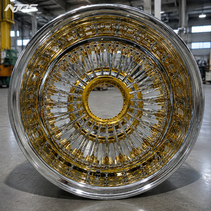 Диски NJQS Zenith 13 дюймов, 14-дюймовые спицованные колеса (полностью хромированные/полностью золотые/тройное золотое покрытие) - Product Image 1