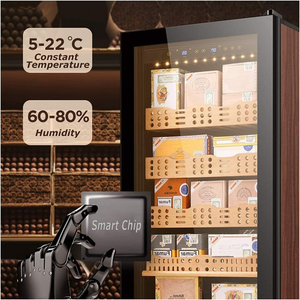 Humidor para Cigarros DIY de Cedro Español, Color Personalizado, Compresor, Gabinete Grande de 1500 Cigarros con Puerta de Vidrio y Luz LED - Product Image 2