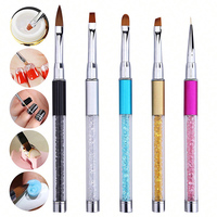 Pinceaux pour manucure, outil de nail art, stylo de sculpture, pinceau liner pour extension d'ongles en acrylique et gel UV, motifs de grille et de fleurs, pour dessin et design DIY