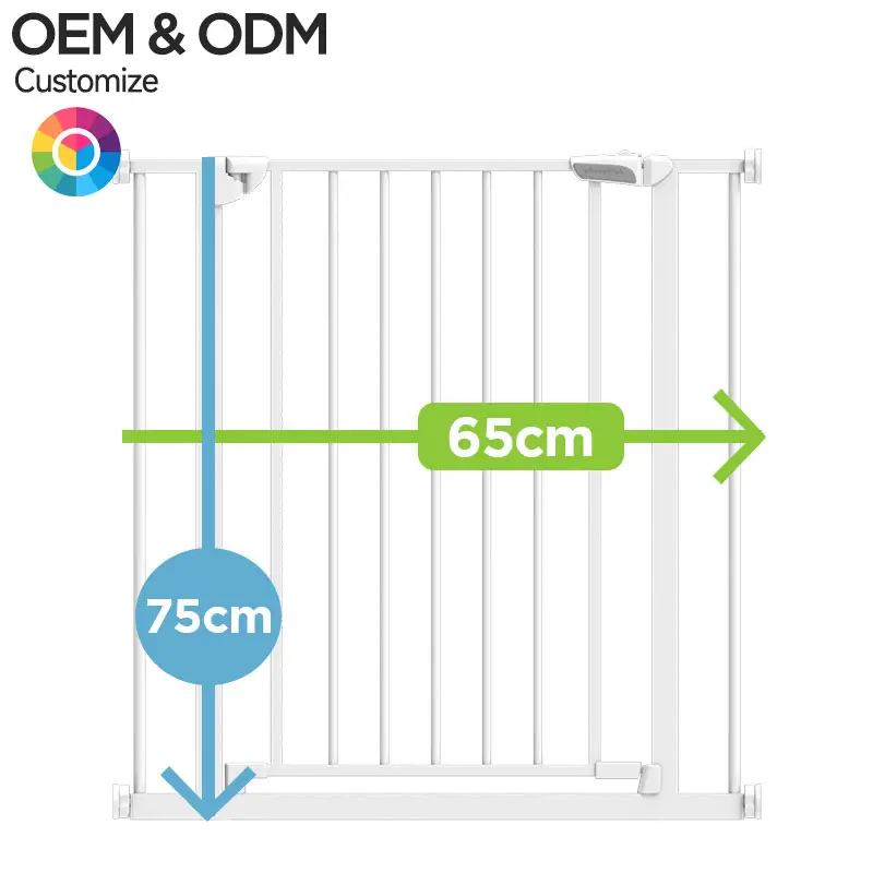 New Safety Fence Pet Barrier Gates Friendly Wholesale Protection Color Metal Sliding Retractable Tall Baby Gate For Stairs