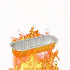 Barquettes rectangulaires en aluminium réutilisables et durables pour friteuse à air, pour cuisson au fromage et au durian, 166mm/200ml, imprimées en sérigraphie, promotionnelles - Product Image 4