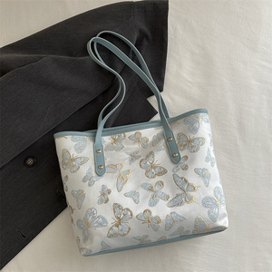 2025 nouveau <span class=keywords><strong>sac</strong></span> fourre-tout en cuir PU pour femmes de haute qualité coréen papillon imprimé grande capacité <span class=keywords><strong>sac</strong></span> à bandoulière fermeture éclair mode - Product Image 4