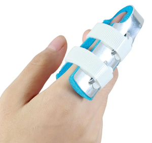 دعامات إصبع الإبهام من الألومنيوم بالجملة من HKJD، دعامة عظام الأصابع الفضية من قطعتين لدعم الكسور مع إغلاق بخطاف وحلقة، خفيفة الوزن - Product Image 2