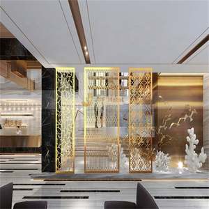 EX281 Cloison de séparation en acier inoxydable pour fabricants, écran métallique de division de pièce, cloison découpée pour bureau, appartement, décoration d'ingénierie - Product Image 5