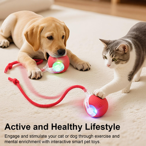 Smart Automatic Rolling <b>Cat</b> Ball USB Rechargeable <b>Interactive</b> Pet <b>Toy</b> Motion Activated LED Silicone Indoor Play - Product Image 5