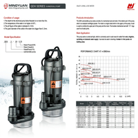 Pompe submersible série Mingyuan QDX, 220V monophasée, pompe à eau électrique pour l'irrigation et le déshydratation des puits