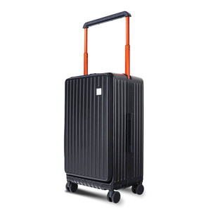 Carry-On <b>Suitcase</b> 20-Inch Pc Material Zippered Front Opening Shock Resistant Durable Trolley Case Swivel <b>Wheels</b> Leisure Travel - Product Image 1