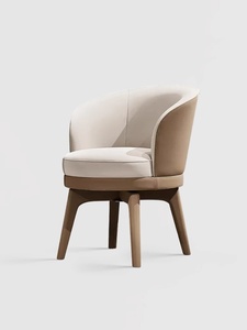 Set per Camera d'Albergo in Stile Italiano, Sedia Girevole di Lusso, Sedia <span class=keywords><strong>da</strong></span> Pranzo dal Design Nordico Semplice, Sgabello con Braccioli per Trucco, Sedia <span class=keywords><strong>da</strong></span> Pranzo in Legno - Product Image 5