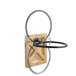 Porte-serviettes mural en bois, combinaison bois et fer, support de rangement de salle de bain multifonctionnel, écologique - Product Image 1