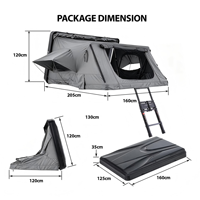 Carpa de techo rígida de ABS para 13 personas con apertura lateral, impermeable, doble toldo con cremallera SBS, venta al por mayor para taller 4x4 todoterreno