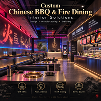 Solutions d'aménagement intérieur pour restaurants chinois écologiques avec éclairage LED clé en main pour salles à manger
