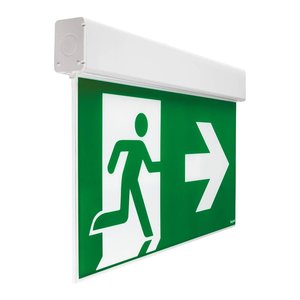 Luminaria per Segnaletica di Uscita di Emergenza 60 M con Simbolo Uomo che Corre e Freccia per Uso Interno - Product Image 1