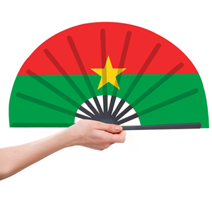 Abanicos Plegables de Bambú con la Bandera de Burkina Faso al por Mayor, Abanico de Mano para Carnaval, Boda, Festival, Fiesta, Agencia de Viajes - Product Image 4