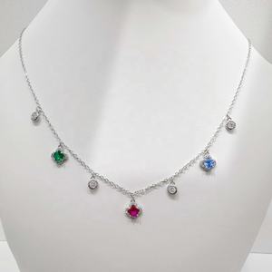 Collier cœur bicolore en argent sterling 925 plaqué or, prix d'usine, personnalisable avec pierres précieuses, trèfle, turquoise, pour femme - Product Image 3