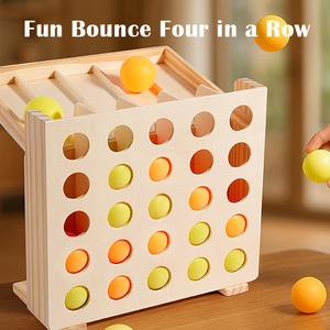 <span class=keywords><strong>Juego</strong></span> de Mesa de Madera Montessori con Pelota Rebotante para Niños de 2 a 4 Años, Material Ecológico, Interactivo Familiar - Product Image 1
