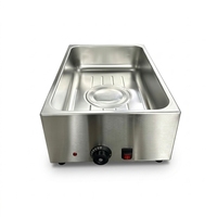 Bain-marie électrique commercial en acier inoxydable, chauffe-plats de comptoir pour restaurant, buffet, traiteur