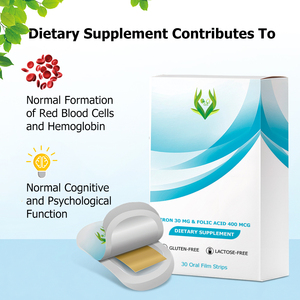 Bandes de suppléments alimentaires les plus vendues avec fer et folate pour la fonction cognitive et psychologique normale – Supplément à base de plantes en bande orale - Product Image 5