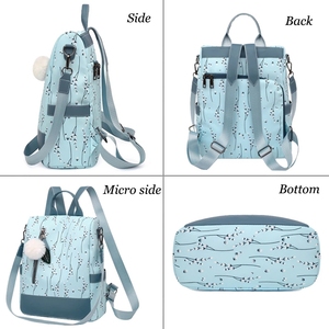 Mochila de poliéster <span class=keywords><strong>para</strong></span> chicas <span class=keywords><strong>adolescentes</strong></span>, morral escolar informal con estampado de flores - Product Image 2
