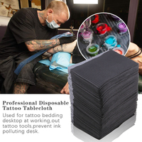 Lot de 50 bavoirs dentaires jetables, lingettes de nettoyage pour tatouage, 3 plis, imperméables, 33x43 cm, pour techniciens ongulaires, cliniques dentaires et salons de tatouage