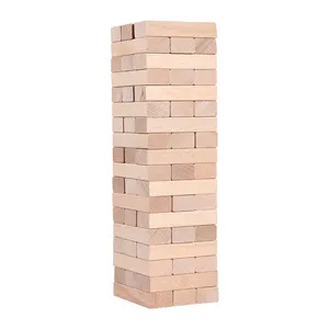 Torre de empilhamento de blocos de madeira, madeira natural, jogos educativos, pedras personalizadas, empilhamento de blocos de madeira